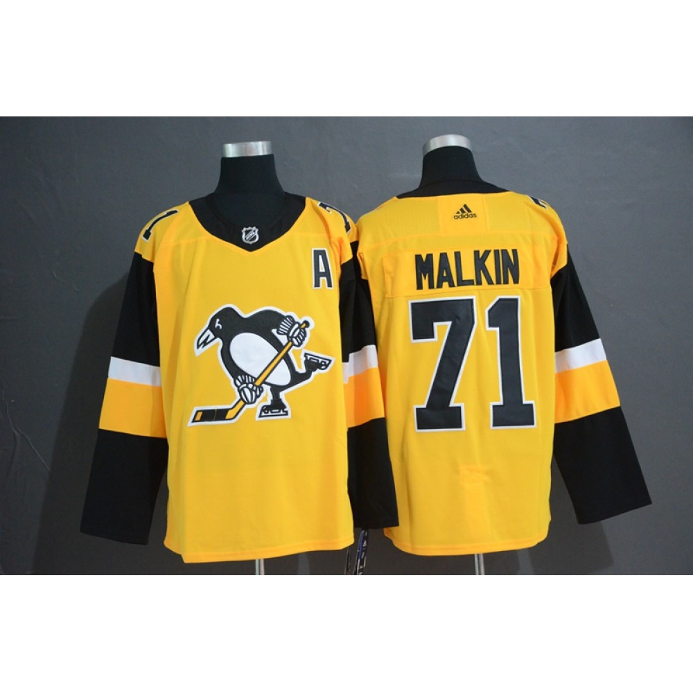 Men's Pittsburgh Penguins #71 Evgeni Malkin Gold Stitched NHL Jersey Men's Pittsburgh Penguins #71 Evgeni Malkin Gold Stitched NHL Jersey