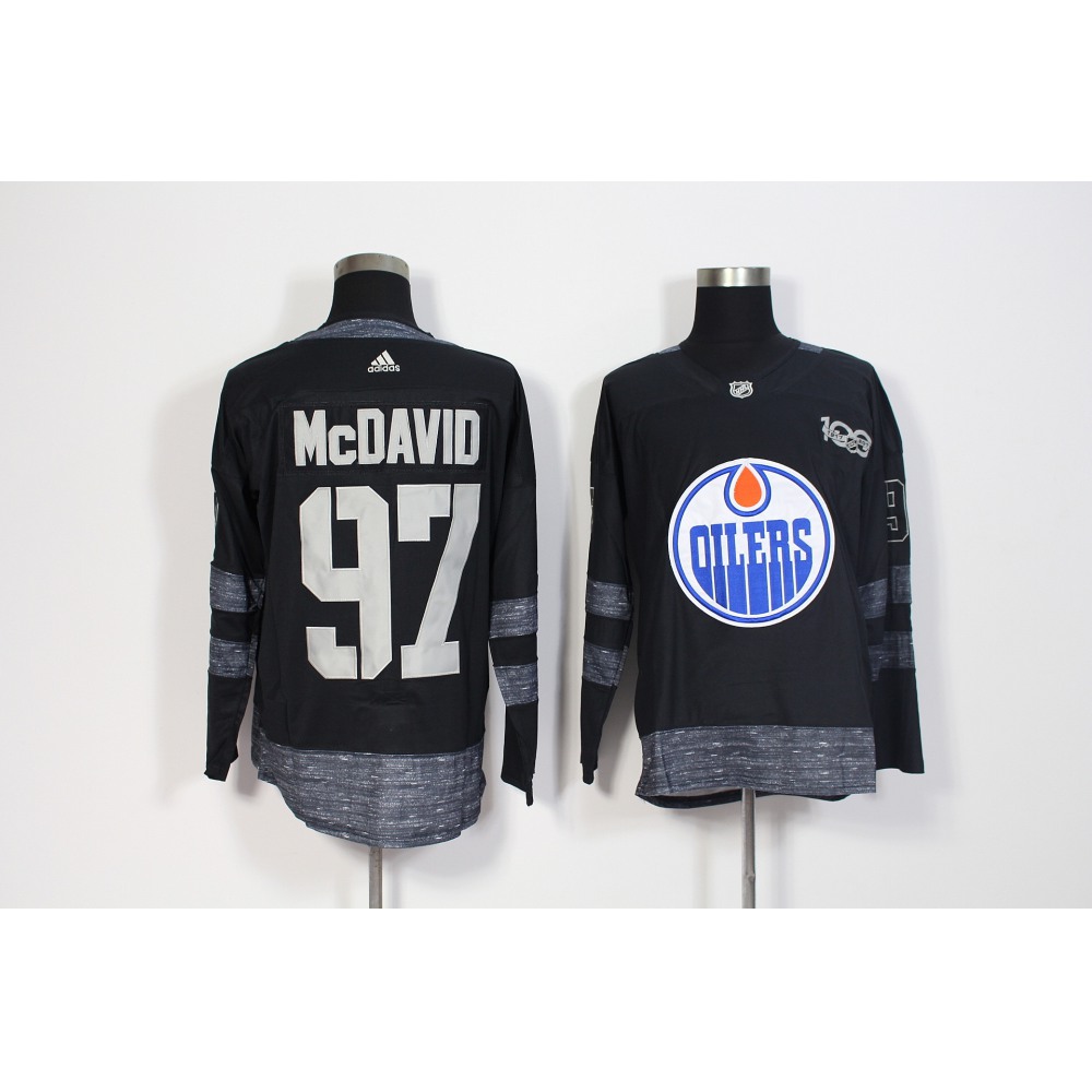 Men's Adidas Edmonton Oilers #97 Connor McDavid Black 1917-2017 100th Anniversary Stitched NHL Jersey Men's Adidas Edmonton Oilers #97 Connor McDavid Black 1917-2017 100th Anniversary Stitched NHL Jersey