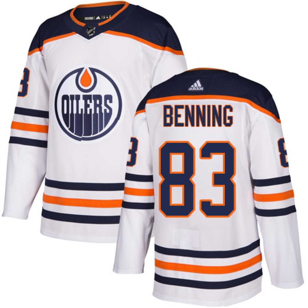 Men's Edmonton Oilers #83 Matt Benning White Stitched NHL Jersey Men's Edmonton Oilers #83 Matt Benning White Stitched NHL Jersey