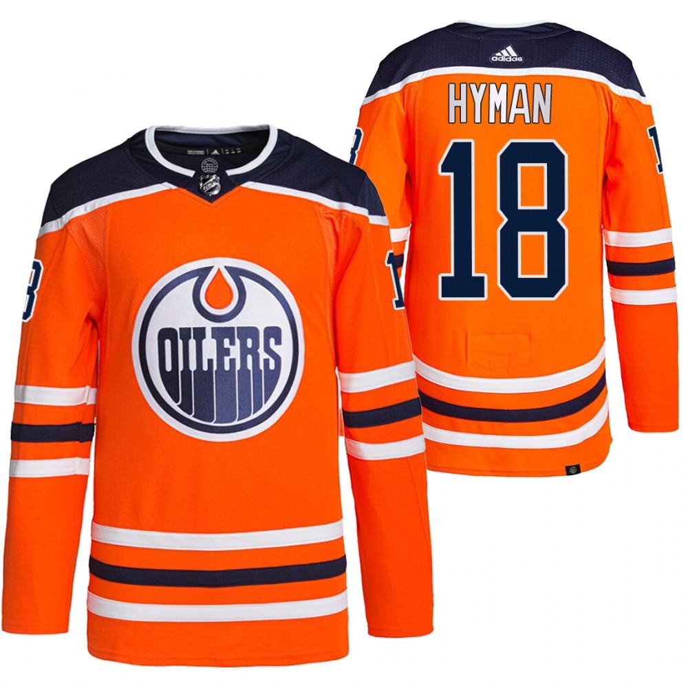 Men's Edmonton Oilers #18 Zach Hyman Orange Stitched Jersey Men's Edmonton Oilers #18 Zach Hyman Orange Stitched Jersey