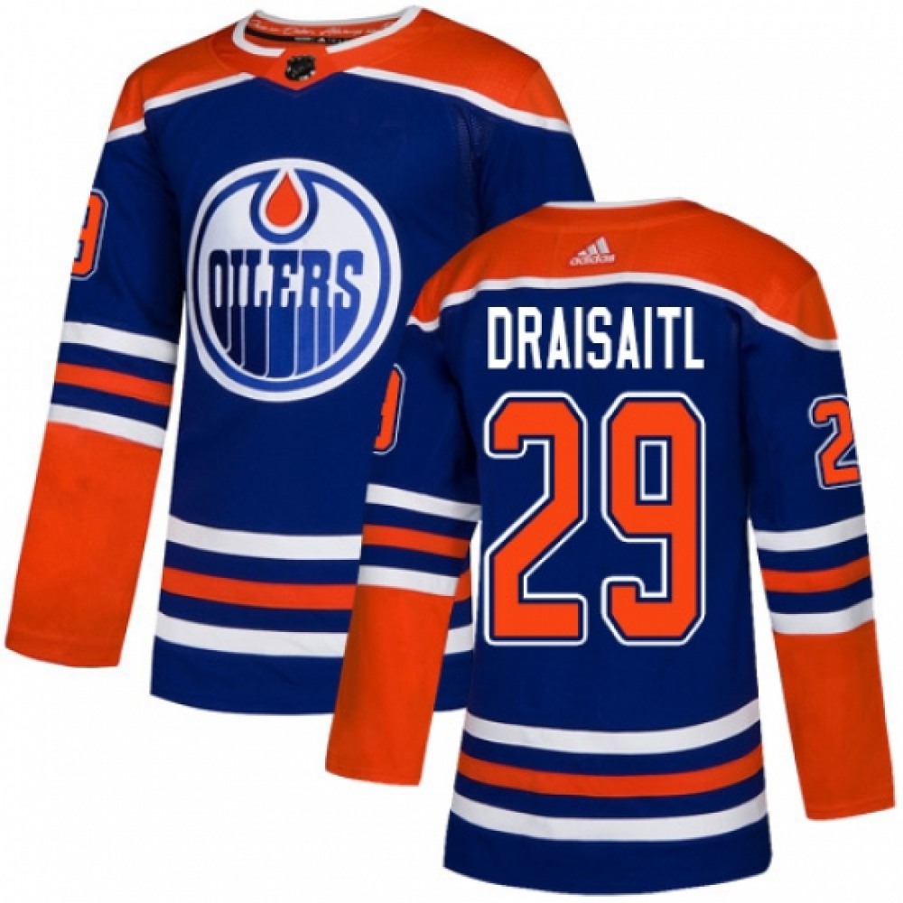 Men's Edmonton Oilers #29 Leon Draisaitl Royal Blue Stitched NHL Jersey Men's Edmonton Oilers #29 Leon Draisaitl Royal Blue Stitched NHL Jersey