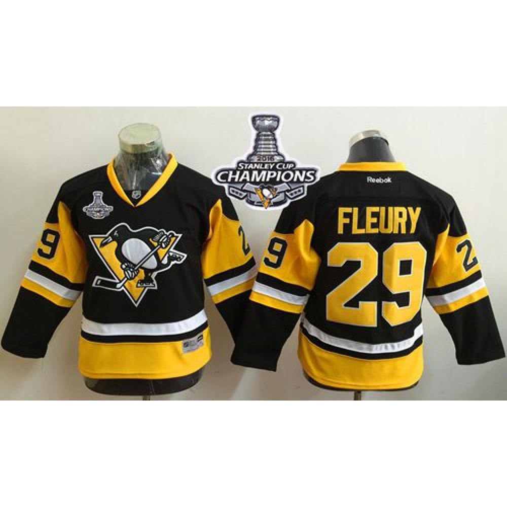 Penguins #29 Marc-Andre Fleury Black Alternate 2016 Stanley Cup Champions Stitched Youth NHL Jersey Penguins #29 Marc-Andre Fleury Black Alternate 2016 Stanley Cup Champions Stitched Youth NHL Jersey