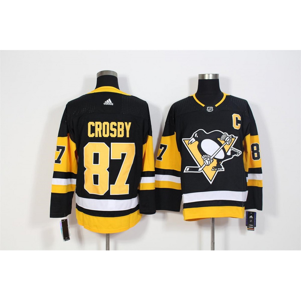 Men's Pittsburgh Penguins #87 Sidney Crosby Black Stitched NHL Jersey Men's Pittsburgh Penguins #87 Sidney Crosby Black Stitched NHL Jersey