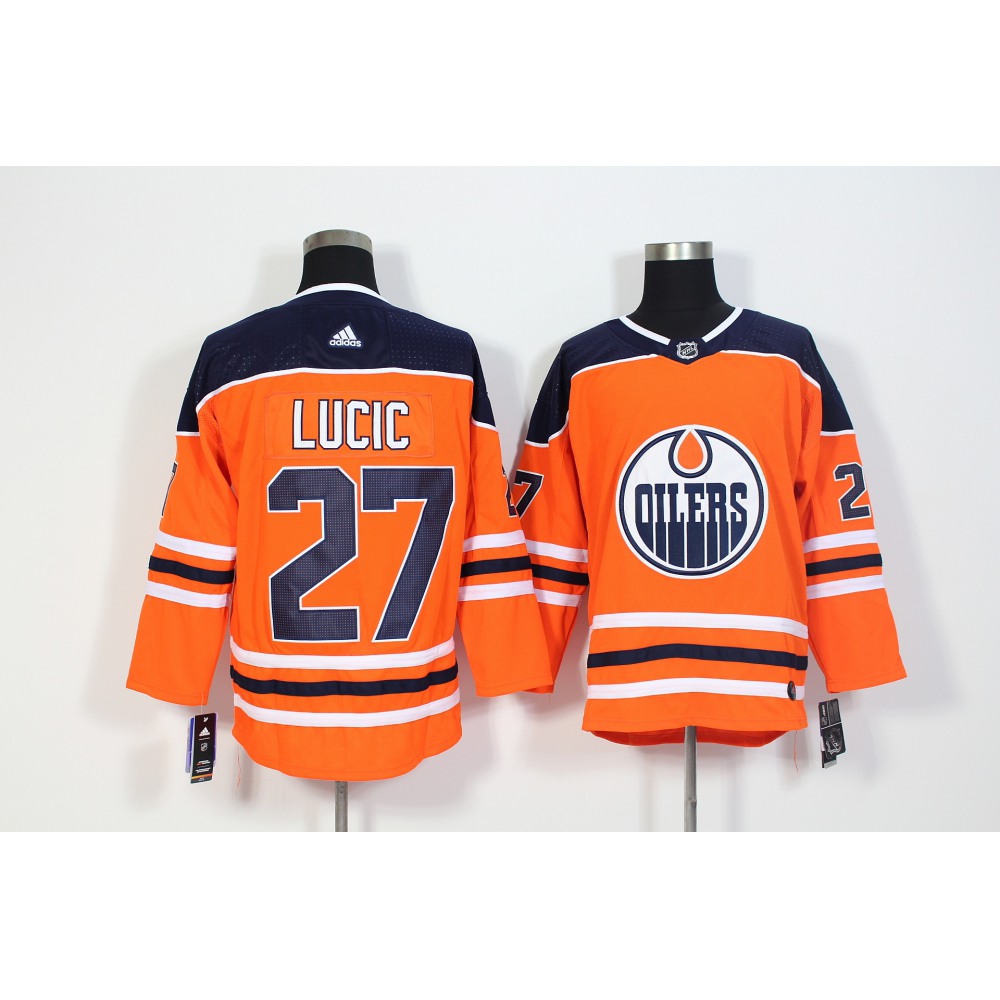 Men's Adidas Edmonton Oilers #27 Milan Lucic Orange Stitched NHL Jersey Men's Adidas Edmonton Oilers #27 Milan Lucic Orange Stitched NHL Jersey