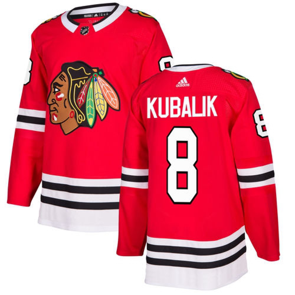 Men's Chicago Blackhawks #8 Dominik Kubalik Red Stitched NHL Jersey Men's Chicago Blackhawks #8 Dominik Kubalik Red Stitched NHL Jersey