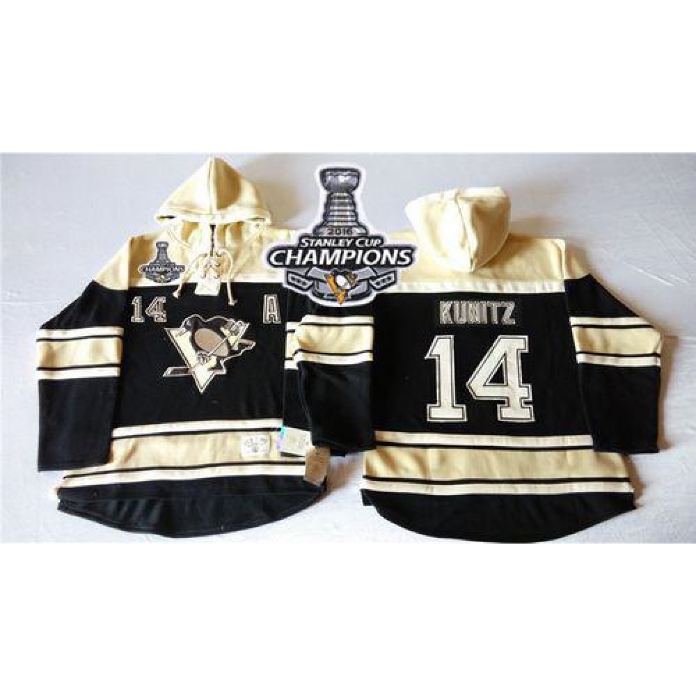Penguins #14 Chris Kunitz Black Sawyer Hooded Sweatshirt 2016 Stanley Cup Champions Stitched NHL Jersey Penguins #14 Chris Kunitz Black Sawyer Hooded Sweatshirt 2016 Stanley Cup Champions Stitched NHL Jersey