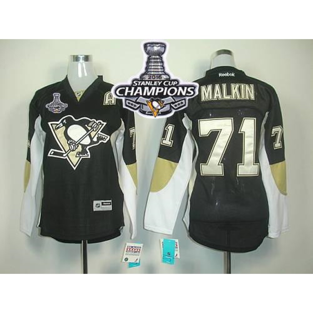 Penguins #71 Vgeni Malkin Black 2016 Stanley Cup Champions Women's Home Stitched NHL Jersey Penguins #71 Vgeni Malkin Black 2016 Stanley Cup Champions Women's Home Stitched NHL Jersey
