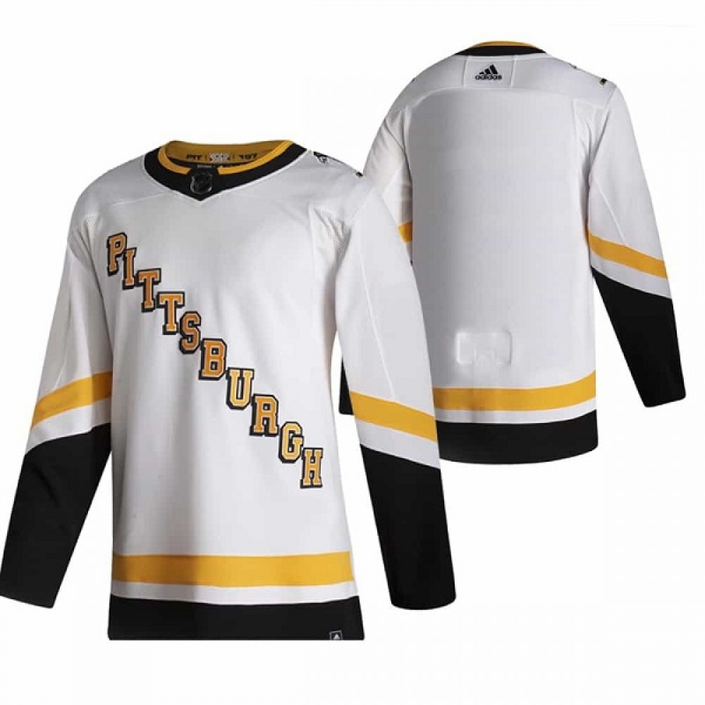 Men's Pittsburgh Penguins Blank 2021 Reverse Retro White Stitched NHL Jersey Men's Pittsburgh Penguins Blank 2021 Reverse Retro White Stitched NHL Jersey