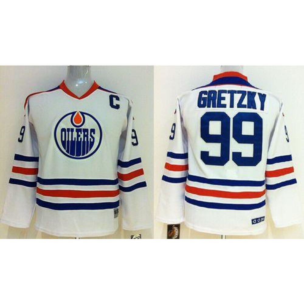 Oilers #99 Wayne Gretzky White Stitched Youth NHL Jersey Oilers #99 Wayne Gretzky White Stitched Youth NHL Jersey
