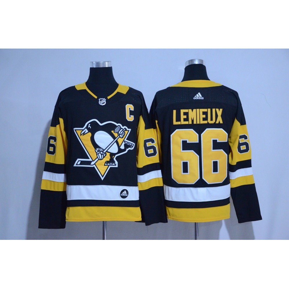 Men's Pittsburgh Penguins #66 Mario Lemieux Adidas Black Road Authentic Stitched NHL Jersey Men's Pittsburgh Penguins #66 Mario Lemieux Adidas Black Road Authentic Stitched NHL Jersey