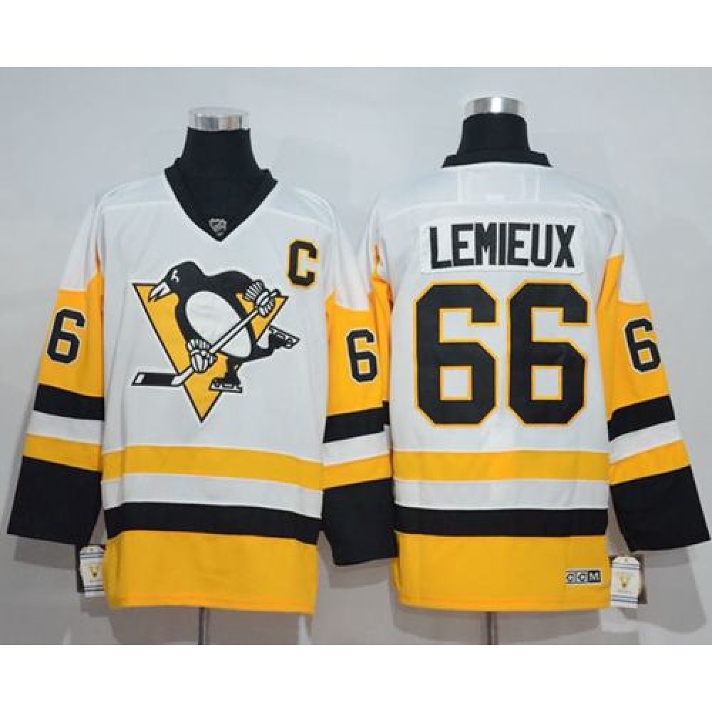 Penguins #66 Mario Lemieux White New Away Stitched NHL Jersey Penguins #66 Mario Lemieux White New Away Stitched NHL Jersey