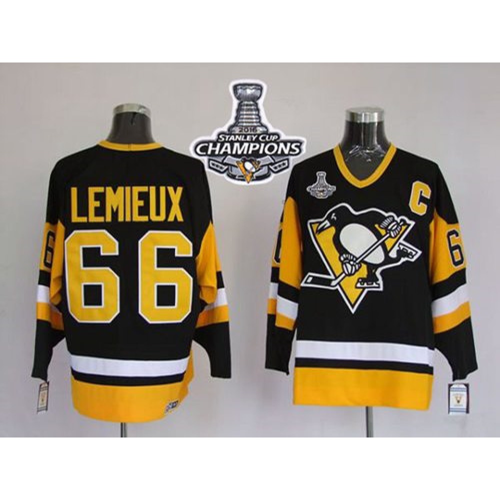 Mitchell&Ness Penguins #66 Mario Lemieux Black 2016 Stanley Cup Champions Stitched NHL Jersey Mitchell&Ness Penguins #66 Mario Lemieux Black 2016 Stanley Cup Champions Stitched NHL Jersey