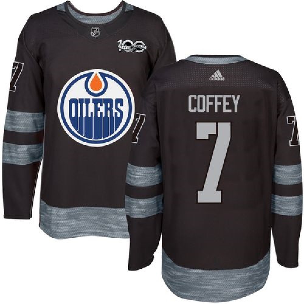 Oilers #7 Paul Coffey Black 1917-2017 100th Anniversary Stitched NHL Jersey Oilers #7 Paul Coffey Black 1917-2017 100th Anniversary Stitched NHL Jersey