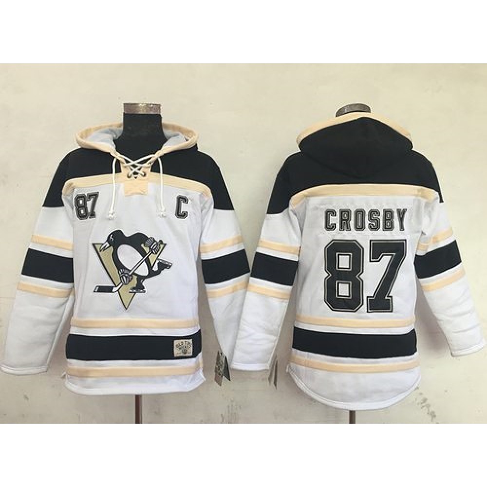 Penguins #87 Sidney Crosby White Sawyer Hooded Sweatshirt Stitched NHL Jersey Penguins #87 Sidney Crosby White Sawyer Hooded Sweatshirt Stitched NHL Jersey