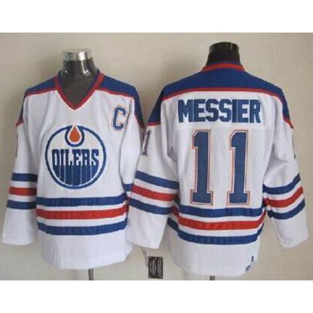 Oilers #11 Mark Messier White CCM Throwback Stitched NHL Jersey Oilers #11 Mark Messier White CCM Throwback Stitched NHL Jersey