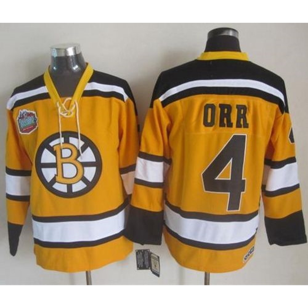 Bruins #4 Bobby Orr Yellow Winter Classic CCM Throwback Stitched NHL Jersey Bruins #4 Bobby Orr Yellow Winter Classic CCM Throwback Stitched NHL Jersey