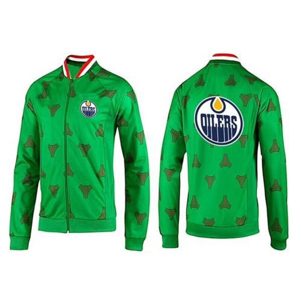 NHL Edmonton Oilers Zip Jackets Green NHL Edmonton Oilers Zip Jackets Green