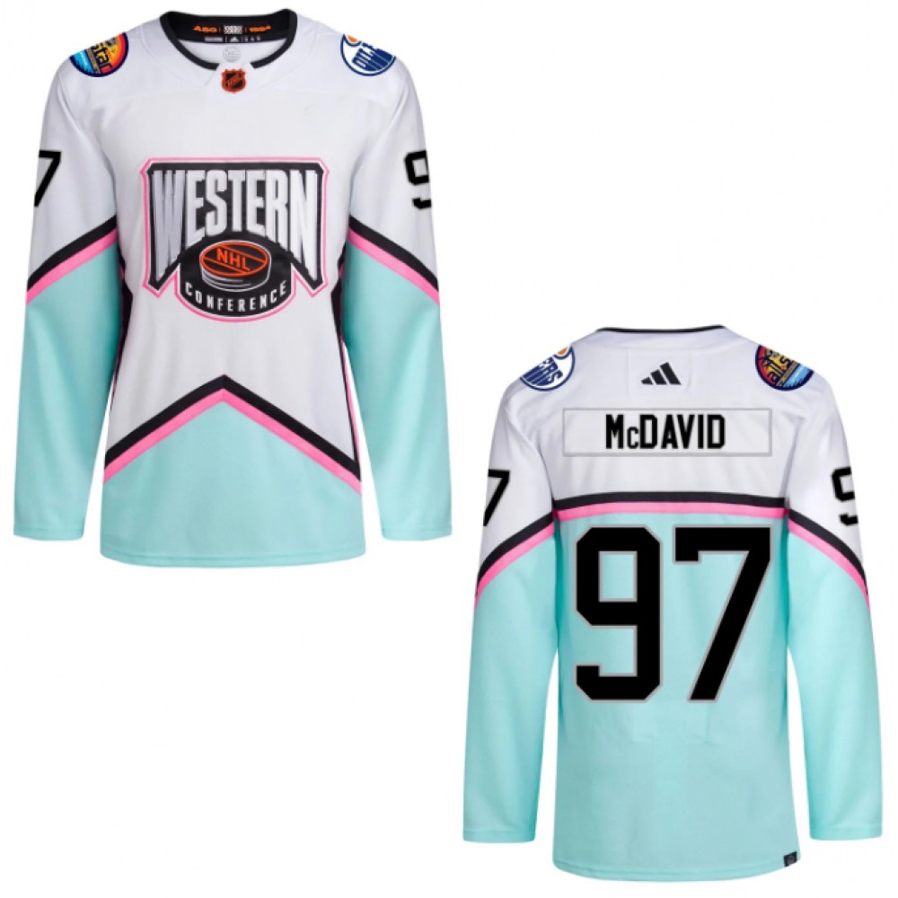 Men's Edmonton Oilers #97 Connor McDavid 2023 White All-Star Game Stitched Jersey Men's Edmonton Oilers #97 Connor McDavid 2023 White All-Star Game Stitched Jersey