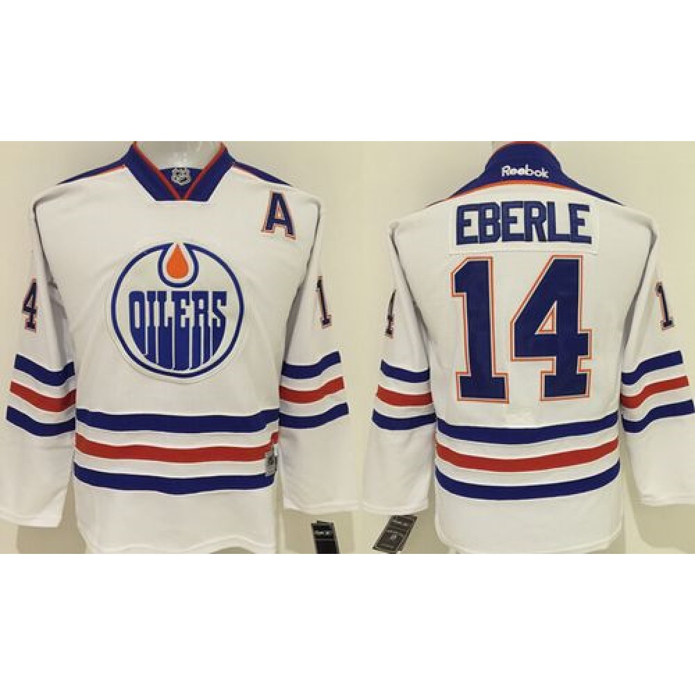 Oilers #14 Jordan Eberle White Stitched Youth NHL Jersey Oilers #14 Jordan Eberle White Stitched Youth NHL Jersey