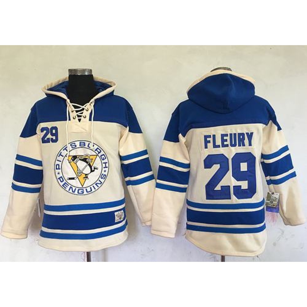 Penguins #29 Andre Fleury Cream Sawyer Hooded Sweatshirt Stitched NHL Jersey Penguins #29 Andre Fleury Cream Sawyer Hooded Sweatshirt Stitched NHL Jersey