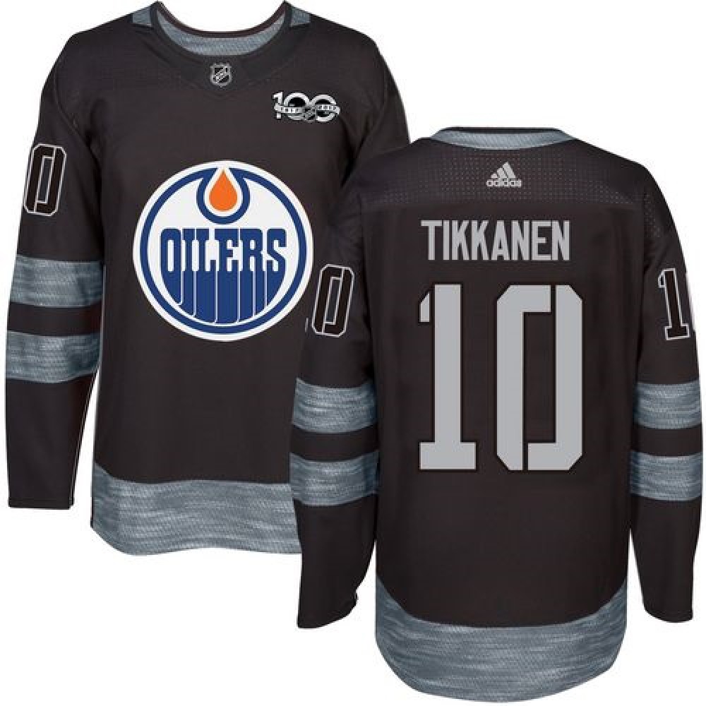 Oilers #10 Esa Tikkanen Black 1917-2017 100th Anniversary Stitched NHL Jersey Oilers #10 Esa Tikkanen Black 1917-2017 100th Anniversary Stitched NHL Jersey