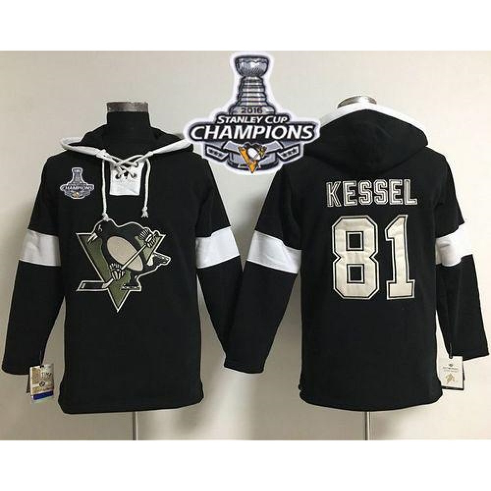 Penguins #81 Phil Kessel Black 2016 Stanley Cup Champions Pullover NHL Hoodie Penguins #81 Phil Kessel Black 2016 Stanley Cup Champions Pullover NHL Hoodie