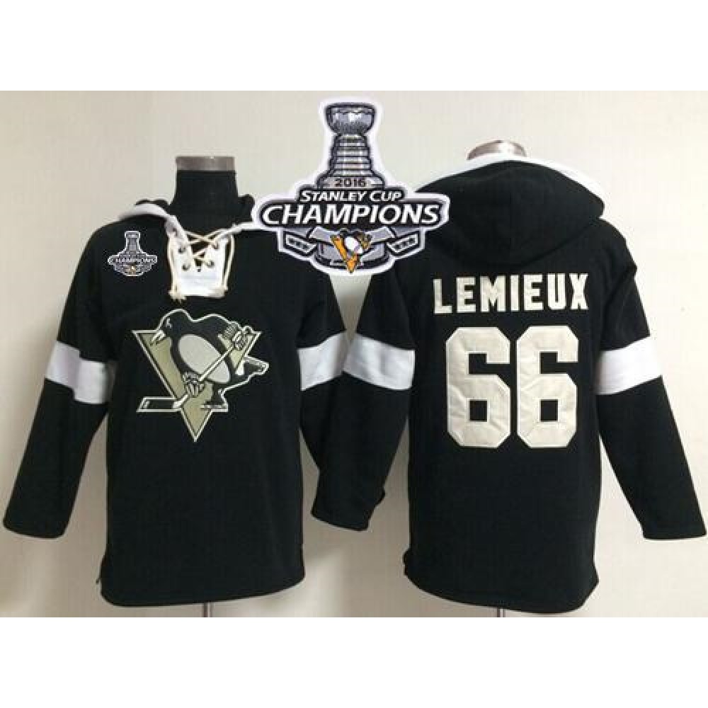 Penguins #66 Mario Lemieux Black 2016 Stanley Cup Champions NHL Pullover Hoodie Penguins #66 Mario Lemieux Black 2016 Stanley Cup Champions NHL Pullover Hoodie