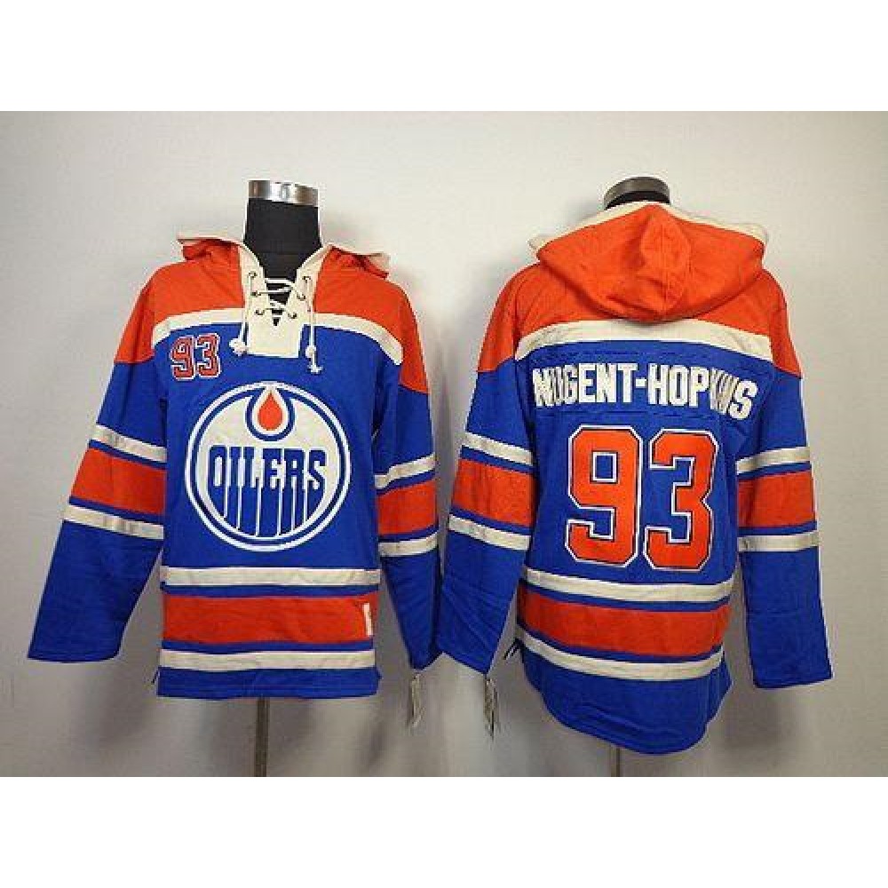 Oilers #93 Nugent-Hopkins Light Blue Sawyer Hooded Sweatshirt Stitched NHL Jersey Oilers #93 Nugent-Hopkins Light Blue Sawyer Hooded Sweatshirt Stitched NHL Jersey