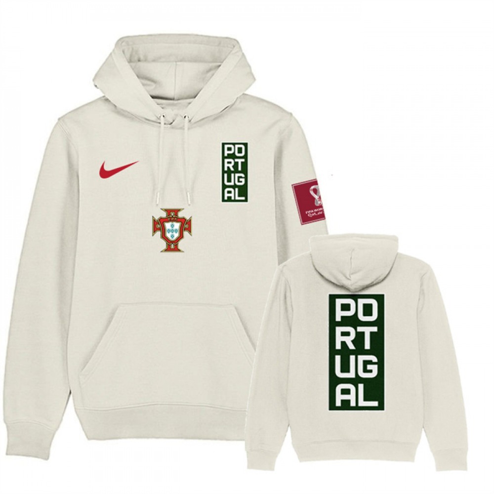 Men's Portugal White 2022 FIFA World Cup Soccer Hoodie Men's Portugal White 2022 FIFA World Cup Soccer Hoodie