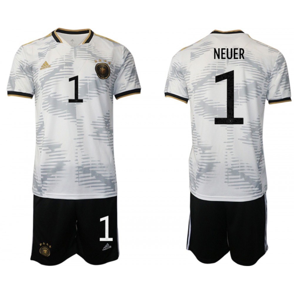 Men's Germany #1 Neuer White Home Soccer Jersey Suit Men's Germany #1 Neuer White Home Soccer Jersey Suit