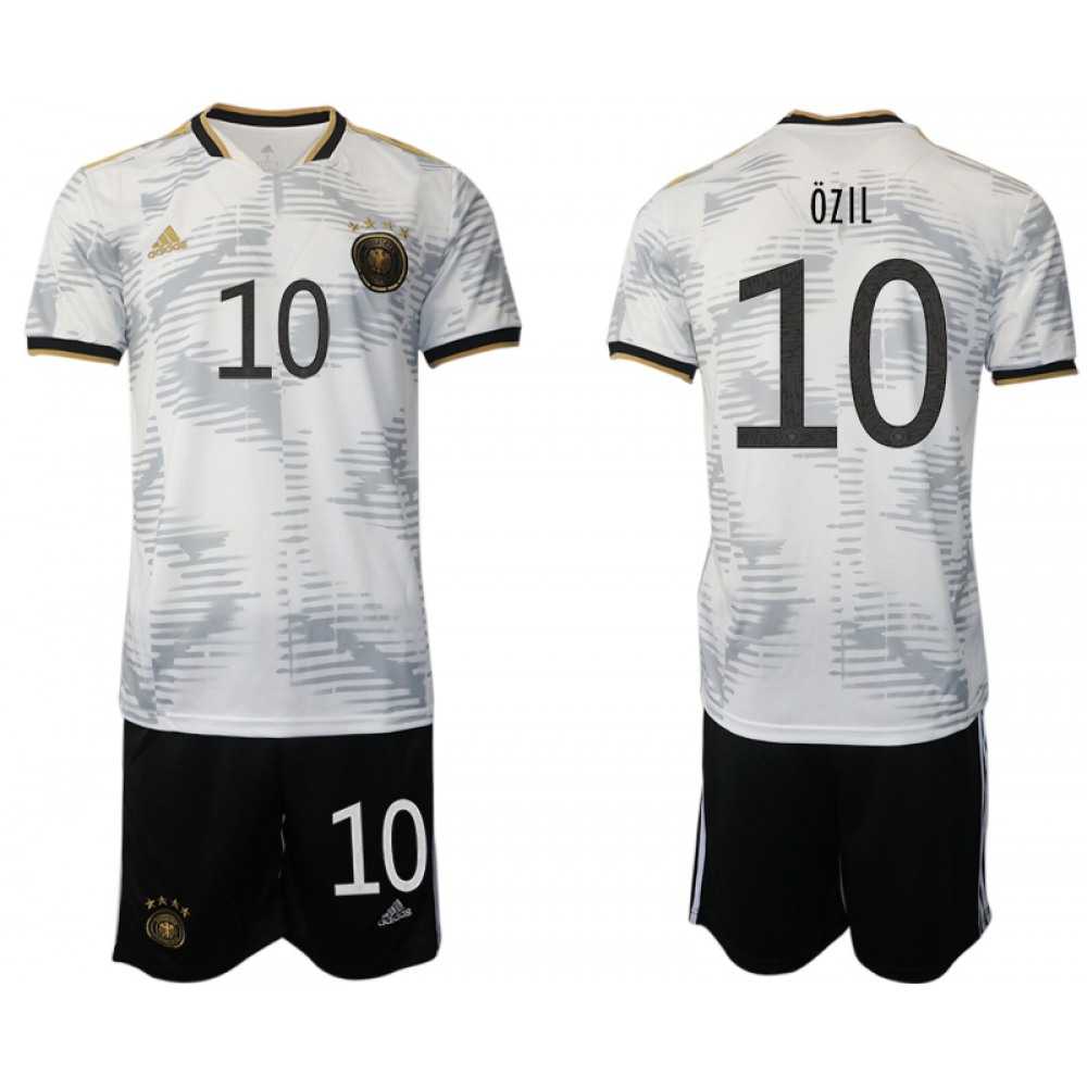 Men's Germany #10 Ozil White Home Soccer Jersey Suit Men's Germany #10 Ozil White Home Soccer Jersey Suit