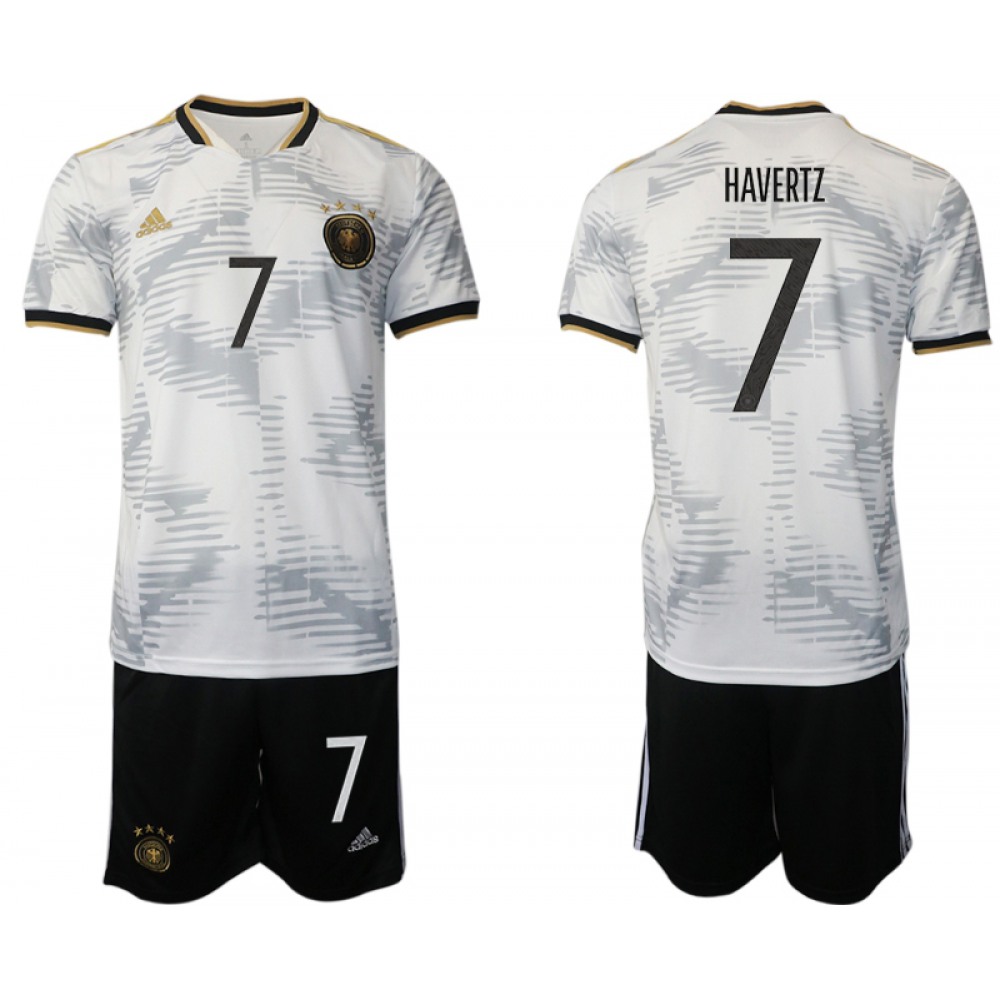 Men's Germany #7 Havertz White Home Soccer Jersey Suit Men's Germany #7 Havertz White Home Soccer Jersey Suit